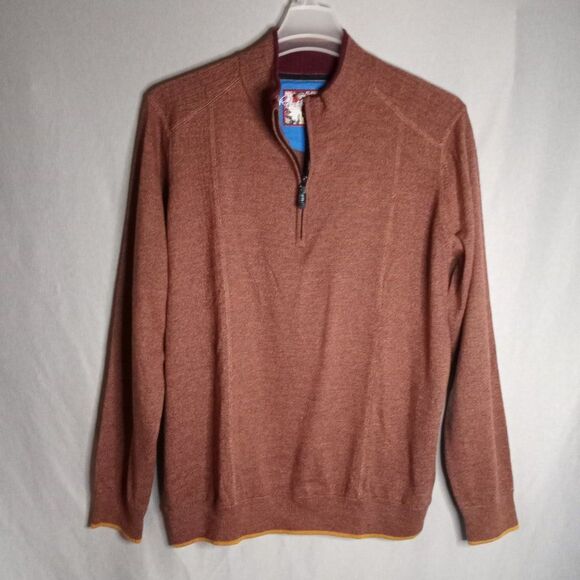Robert Graham Class Fit Sweater Men's Multi Color 1/4 Zip Long Sleeve XL (Flaws) - Picture 3 of 11